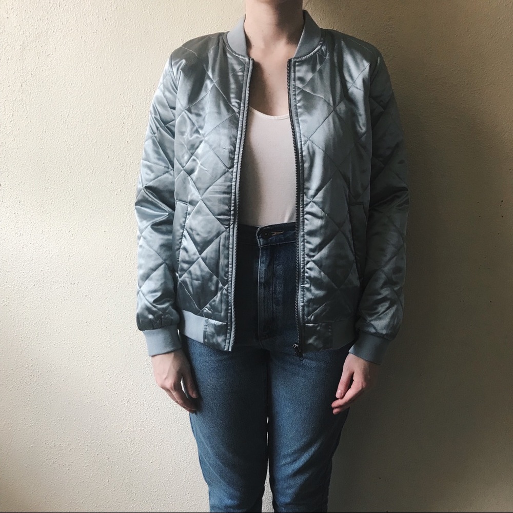 Forever21 quilted satin/silk bomber.